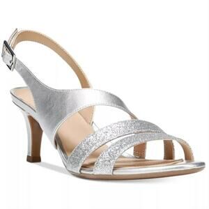Naturalizer Taimi Slingback Silver Glitter Sandals 8.5